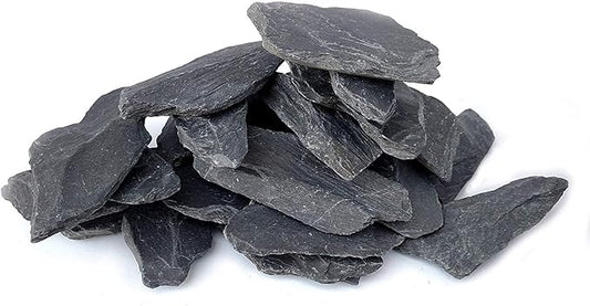 Natural Slate Stone 3 to 5 inch Rocks for Miniature and Fairy Garden, Aquascaping Aquariums, Reptile enclosures & Model Railroad. (5lbs)