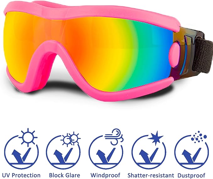 Small Dog Sunglasses with Adjustable Strap UV Protection, Winproof Puppy Sunglasses, Suitable for Dogs Eyes Protection，Soft Dog Goggles