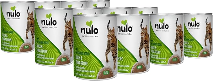 Nulo Duck & Tuna Recipe Pate Wet Canned Cat Food, 12.5 Ounce (Pack of 12)