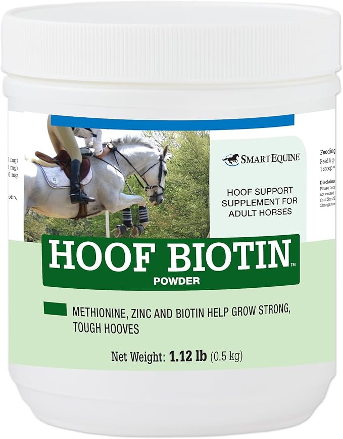 Uckele by SmartEquine Horse Biotin Powder | Hoof Supplement for Horses | Biotin for Horses | Includes Zinc and Methionine | 18 oz Jar