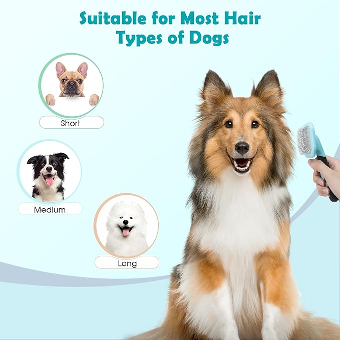 Slicker Brush, Dog Brush Gently Cleaning Pin Brush for Shedding Dog Hair Brush for Small Dogs Puppy Yorkie Poodle Rabbits Cats