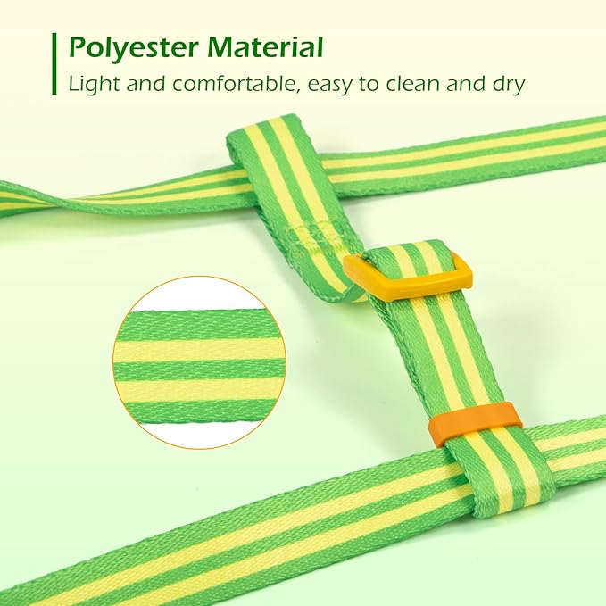 Stripe Step in Dog Harness for Small Dogs, Freedom Nylon Dog Halter Vests, Lightweight and Escape Proof Puppy Harness, Quick Fits for Small Medium and Large Dogs, Green L