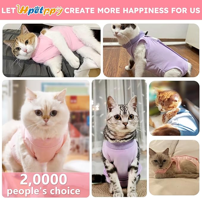 Cat Recovery Suit, Breathable Cat Surgery Recovery Suit Female, Cat Onesie for Cats After Surgery Spay Surgical Abdominal Wound Skin Diseases Cone of Shame Alternative (Pink,S)