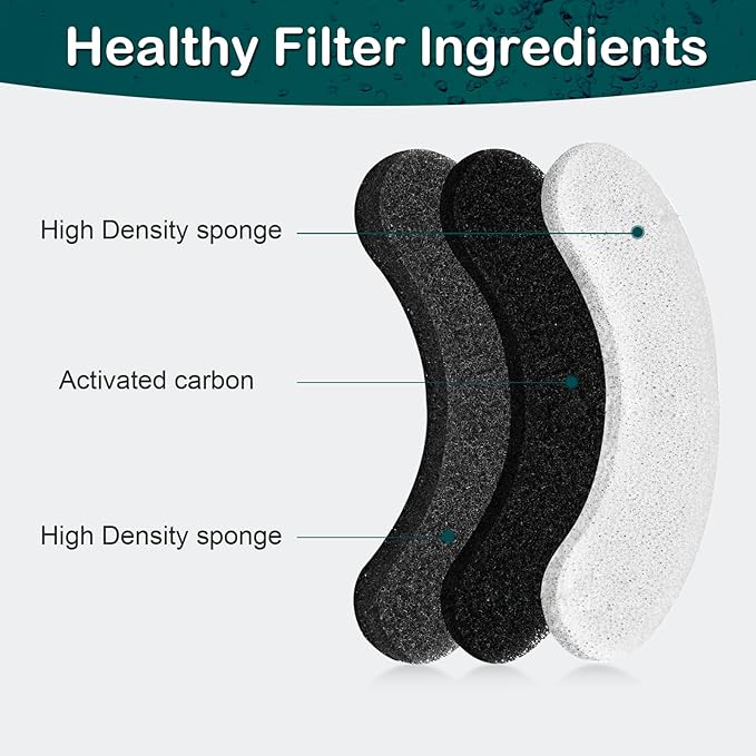 Opeth Cat Water Fountain Filter,Cat Fountain Filters for DF10 and DF30 Automatic Pet Water Fountains,Dog Fountain Filters Replacement,Carbon Pet Fountain Filter Replacement