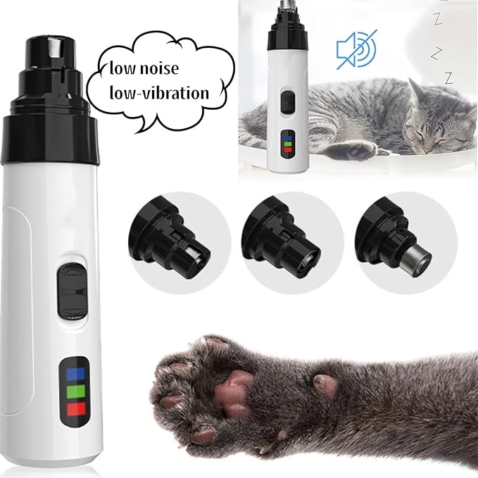 Silent Groom Pro Nail Grinder, 2025 New Electric Dog Nail Trimmer, Pet Nail Grinder for Dogs Cats, Rechargeable Dog Nail Clippers, Pet Paws Grooming & Smoothing Tool
