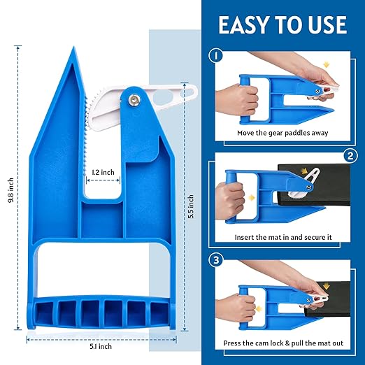 Mat Movers Tool, 2 Pcs Mat Grippers for Horse Stall Mat for Livestock, Thick Rubber Mat for Floor, Gym Floor Mat, Trailer Mat, Heavy Duty Stall Mat Handlers, Effortless Mat Puller for Tack Room, Barn