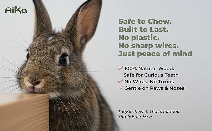 Wooden Rabbit Hideout Castle – Indoor Bunny House & Hut for Rabbits, Guinea Pigs, Chinchillas & Small Pets – Medium Size Habitat – Durable Wooden Rabbit House for Indoor & Outdoor Use