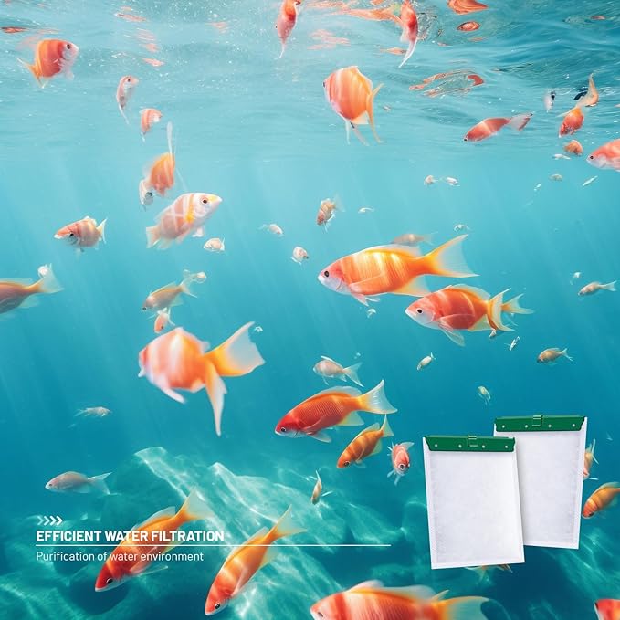 10 Count Medium Filter Cartridges Compatible with Whisper Bio Bag Filters, Large Aquarium Filter Cartridge for Whisper 10i/IQ10/PF10 and Repto Filter 90 GPH