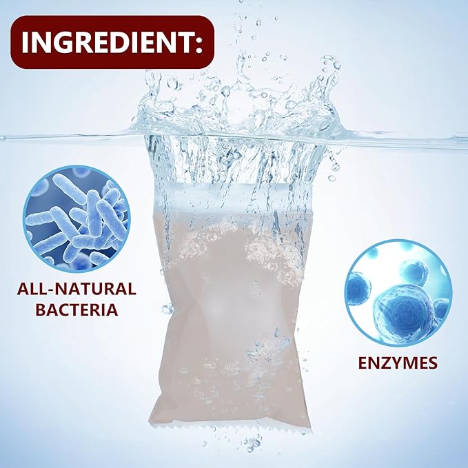 Pond Clear Water Treatment,6 Packets Natural Pond Water Clear for Lakes,Beneficial Bacteria & Enzyme Clarifier Treatment to Improve Water Clarity & Eliminate Odor,Safe for Fish