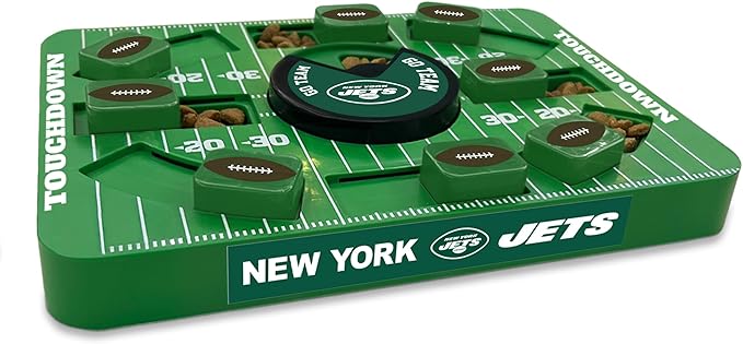 Pets First NFL New York Jets Large Puzzle Toy, Dog Puzzle Treat Toy, New Large Size, Interactive Dog Treat Toy, Dog Slow Feeding Toy