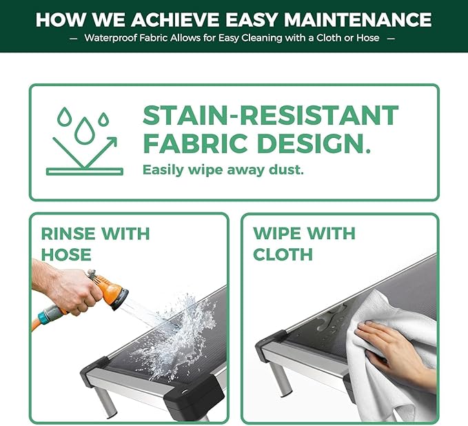 FXW TitanNest Chew-Proof Elevated Dog Bed, Raised Cot for Indoor/Outdoor/Camping Use, Durable & Washable Padded Pet Bed for Extra-Small Dogs, 29.0" L x 18.0" W x 4.5" H, Gray