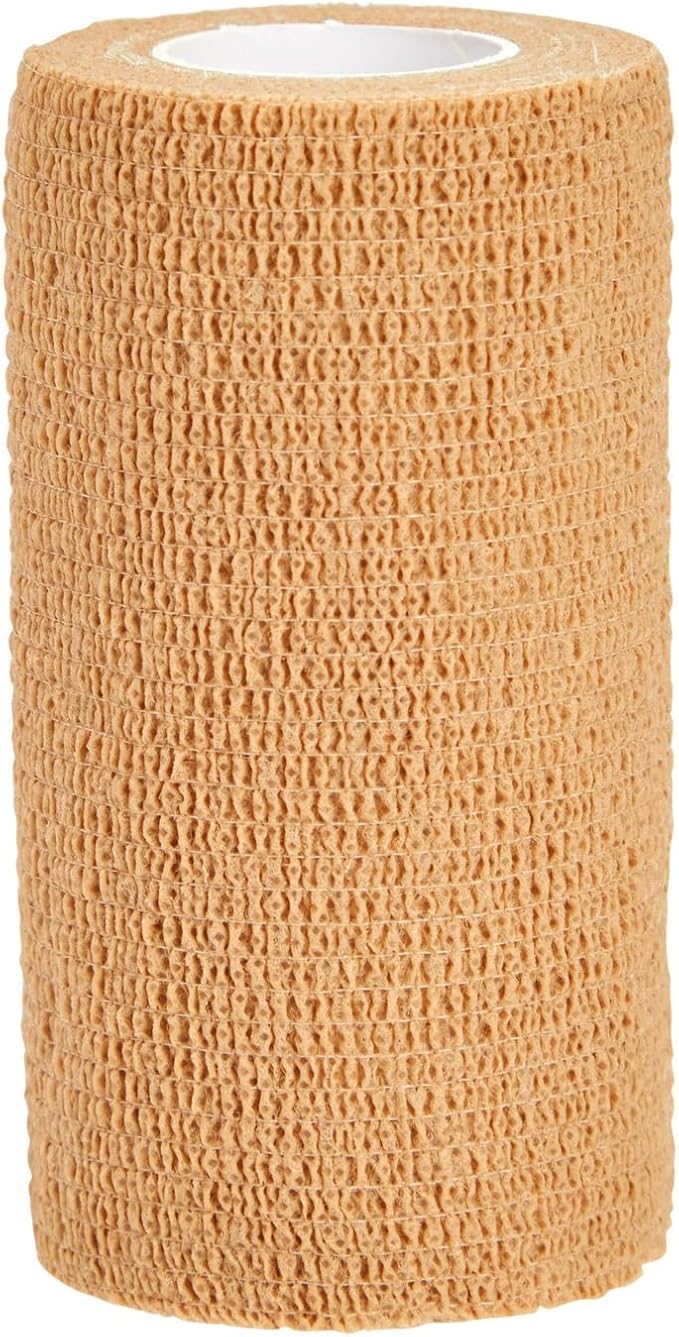 Juvale Elastic Bandage Wrap Self-Adherent Cohesive Tape 6 Rolls - Elastic Cohesive Tape with Stretchable Support - Breathable Vet Wrap for Wrist, Swelling, Sports, Tattoo (4 in x 5 Yds)