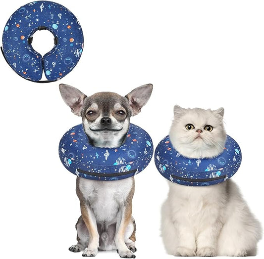 Supet Inflatable Dog Cone Collar for Small Dogs Puppies Cats, Soft Dog Cone Alternative After Surgery for Puppies Cats to Stop Licking