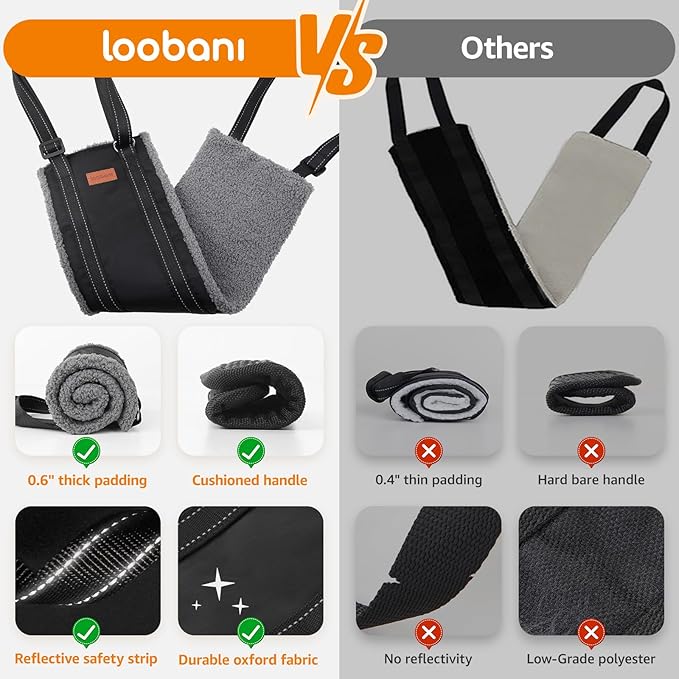 LOOBANI Portable Dog Sling for Back Legs, Hip Support Harness to Help Lift Dogs Rear for Canine Aid and Old K9 Cruciate Ligament Rehabilitation