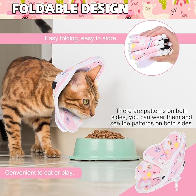 KOOLTAIL Cat Cone Collar, Adjustable Soft Comfortable Cat Recovery Collar to Stop Licking, Foldable Donut Water Resistant Pet Cone for Small Large Cats Kittens After Surgery Alpaca M