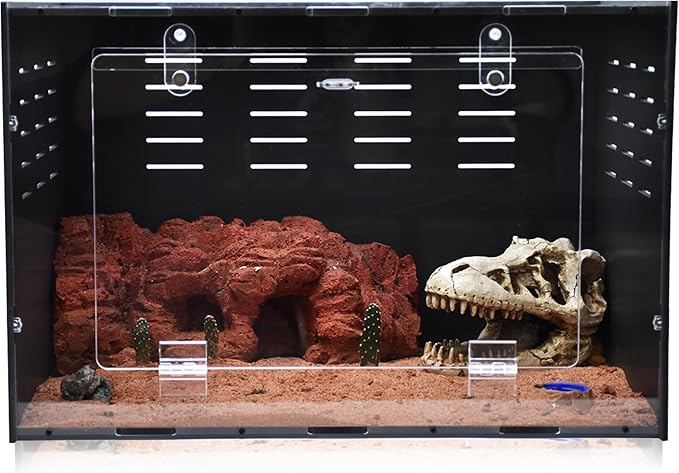 10 Gallon Reptile Tank – Reptile Enclosure for Leopard Geckos, Snakes & Bearded Dragons – Lizard Tank, Hermit Crab & Gecko Habitat
