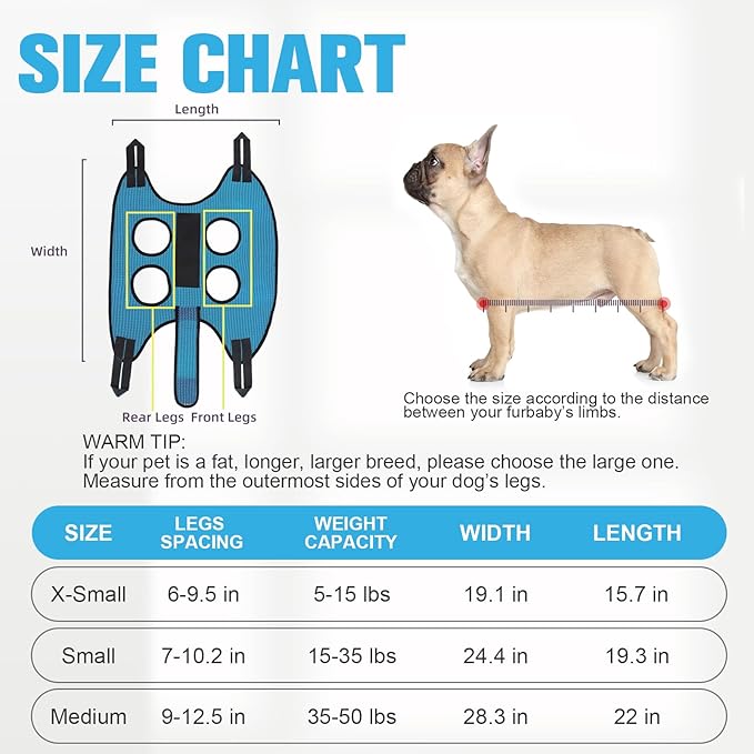 PAWCHIE Dog Grooming Hammock Harness for Dog Cat with Pet Nail Clipper Trimmer-Breathable Cat Hanger Sling for Trimming Clipping Nails-Dog Hammock Restraint Bag for Small Medium Large Dog, Dark Blue M