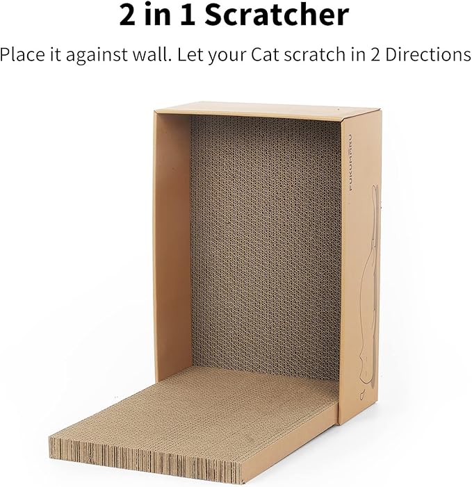 FUKUMARU 5 PCS Cat Scratching Boards, 11.4 Inch Width Ex-Large Cat Scratcher Box, Reversible Cardboard Scratchers for Indoor Cats, Cat Scratch Box for Large, Medium and Small Cats, Protect Furniture