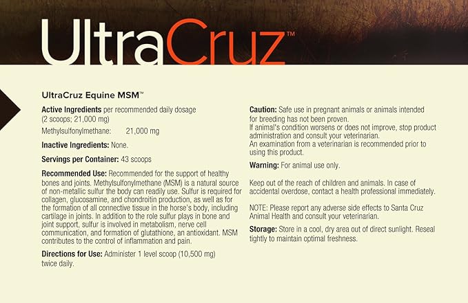 UltraCruz Equine MSM® Powder, 1 lb