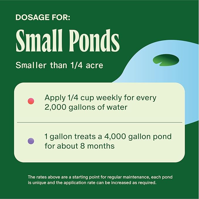 Pond Water Treatment Liquid - 2X Strength Probiotic Blend for Reducing Muck and Odors in Koi Ponds and Natural Ponds - Safe for Fish, Pets, & Swimming - 1 gal.
