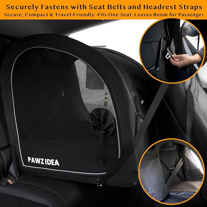 PAWZIDEA Dog Stroller for Large Dogs, Pet Stroller with Detachable Carrier for Portable Dog Crate for Car Seat, Foldable Dogs Jogger Strollers, All Terrain 9” Wheels, Adjustable Handle, Storage Bag