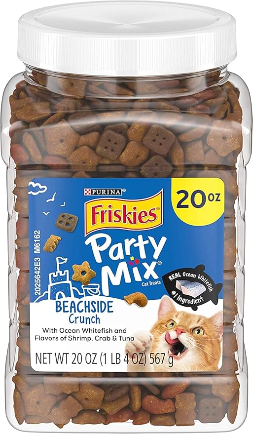 Purina Party Mix Crunch Beachside Cat Treats (1.25 Pound (Pack of 1), Beachside Crunch)