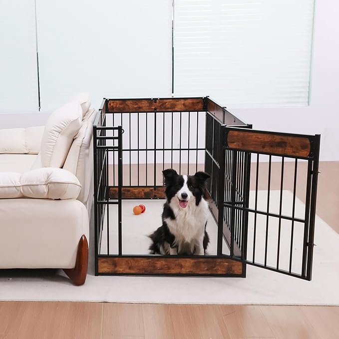 Dog Playpen, 31.5" Height Dog Pen Indoor, Heavy Duty, Safe and Sturdy, Furniture Style Puppy Pen