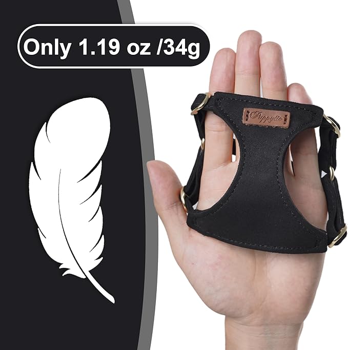 Puppytie No Pull Small Dog Harness with Multifunction Dog Leash,Lightweight Soft Adjustable No Choke Escape Proof Pet Harness Vest Pet Harness Vest,Black,M