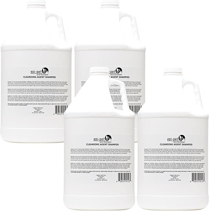 Puppy Safe 6in1 Pet Shampoo, Shampoo for Dogs with Deshedding Coat, Dry Itchy Skin, Hypoallergenic and Sensitive Skin, Scented Vanilla and Lavender (1 Gallon (Pack of 4), 1 Gallon (128 Fl oz))