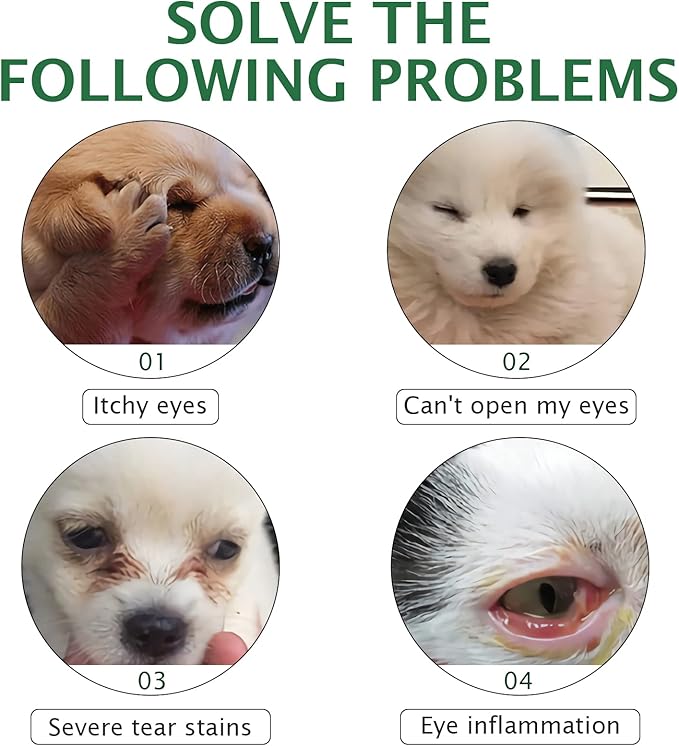 Dog Eye Drops, Eye Cleaner for Dogs & Cats Supports Eyes Infection Relief, Redness & Allergy Eyes Relief, Remove Tear Stain & Eye Debris - Pet Eye Gentle Care Supplement Cats Drops for Eyes - 2 fl oz…