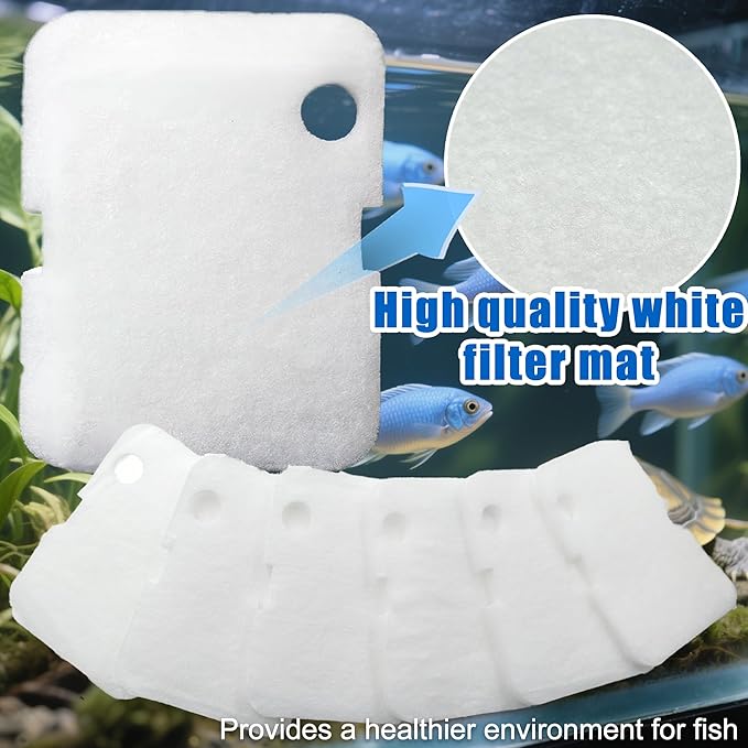 Replacement Canister Filter Pads for Cascade 700/1000 CCF2UL/CCF3UL Generic Aquarium Floss Media, 2 Upgraded Activated Carbon-Coarse-Activated Carbon Filter Pads and 6 White Floss, 8Pcs