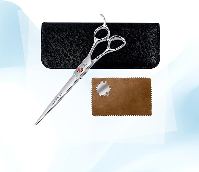 Dog Grooming Scissors: 7 inch Pet Straight Shears Made Of Japanese 440C Advanced Stainless Steel Professional Grooming Scissors for Dogs Cats and Other Pets