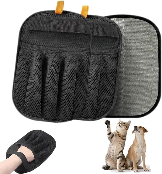 2Pcs Pet Hair Remover Gloves for Cats & Dogs, Electrostatic Pet Hair Removal Glove Brush, Upgraded Reusable Animal Fur Removal Tool, Pet Grooming Gloves for Clothing, Couch, Carpet, Car Seatd