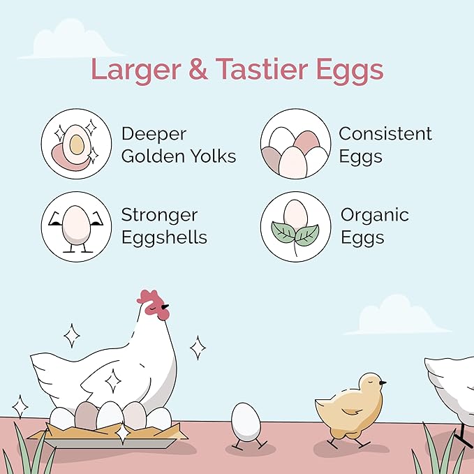 Organic Chicken Feed – Layer Pellet, Non-GMO, USA Grown, 16% Protein, Corn-Free, Soy-Free, Non-Medicated Feed for Chickens, 23 lbs