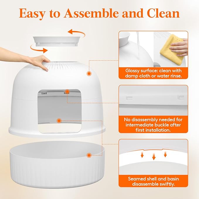 Lifewit Litter Box Cat with Faux Plant & Scoop, Hidden Enclosure Litter Tray with Odor Control & Carbon Filter in Living Room, Bedroom, Corner, White