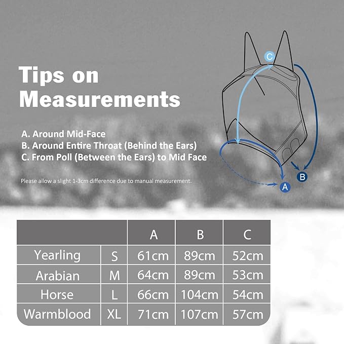 Harrison Howard Pro Luminous Horse Half Face Fly Mask Large Eye Space with Ears UV Protection for Horse Coral Orange XL