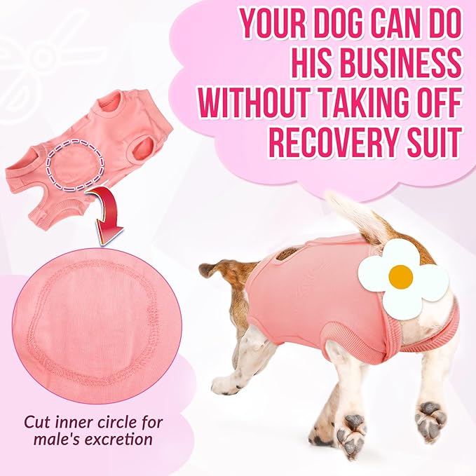 Lukovee Recovery Suit for Dogs, Onesie Surgery Recovery Suit for Female Male Dogs, Abdominal Wounds Cone E-Collar Alternative Prevent Licking Spay Recovery Suit (Peach,XXL)