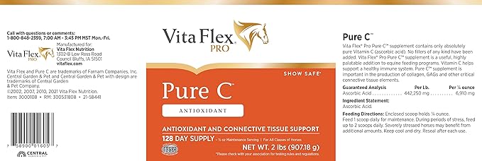 Pro Pure C Premium Quality Horse Vitamin C, 2 Pounds, 128-Day Supply