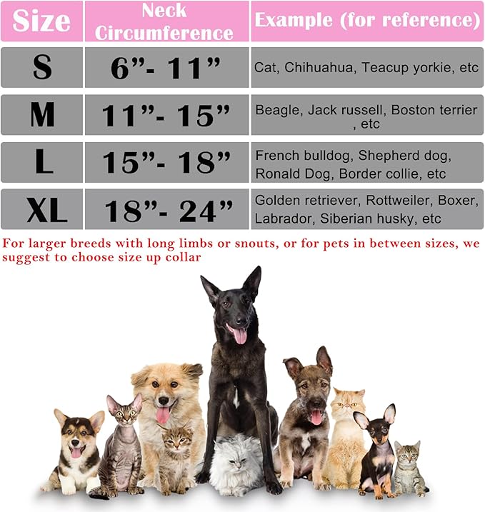 Katoggy Protective Inflatable Recovery Collar, Soft Blow-up Dog Cone Collar, Pet Donut Cone Collar, Comfy Elizabethan Collar After Surgery for Large Dog to Prevent from Biting & Scratching, Medium