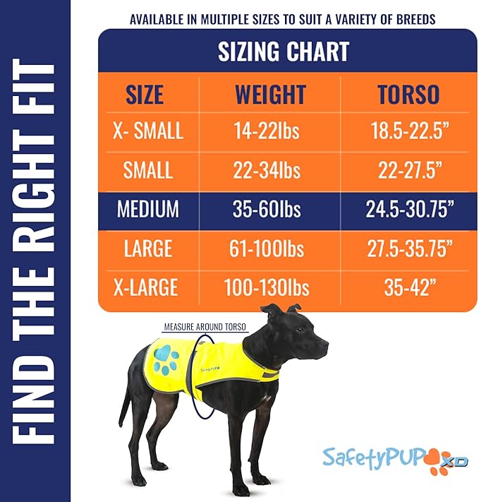 Dog Reflective Vest – Hi-Vis Fluorescent Visibility That Helps to Safeguard Your Pet On/Off Leash in Urban & Rural Areas (Yellow, Medium)