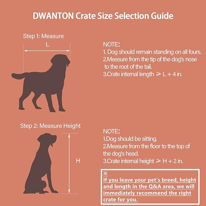 DWANTON Dog Crate Furniture with Cushion, Wooden Kennel Table with Double Doors, Indoor Dog House, Medium Size, 32.5" L, Dark Gray