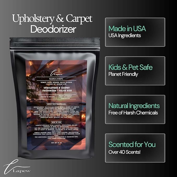 Seduction Carpet Freshener Powder Refill 36 oz | Powerful Odor Eliminator for Home | Upholstery Deodorizer | Carpet Deodorizer | Pet Urine | Cat Litter Box | Endless Weekend Fragrance
