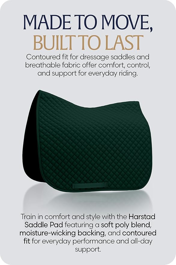 Equinavia Harstad Dressage Saddle Pad | Classic & Durable | Moisture-Wicking Tricot Backing