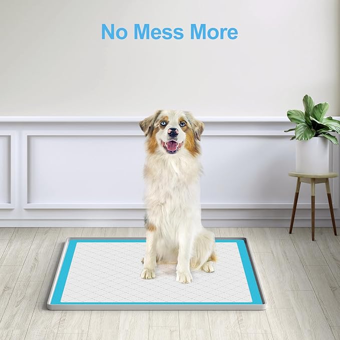 Pee Pad Holder for Dogs,Silicone Dog Puppy Pad Holder, 24 x 24 No Spill Raised Lip High Edge,Portable, Leak-Proof Mat Holder for Dog Training Pads,Square Potty Trays for Home Floor Protection