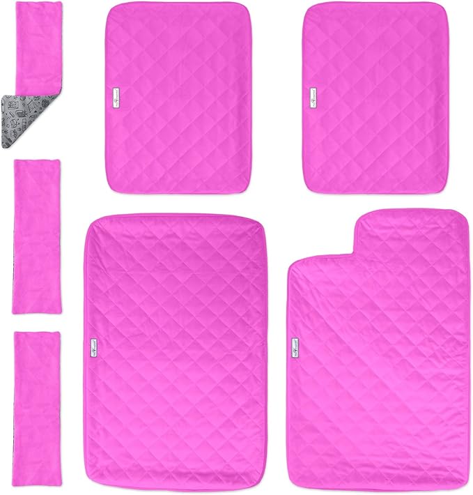 Paw Inspired Fitted Fleece Liners for Ferret Nation, Critter Nation Cage for Ferrets, Rats, Chinchillas, Hedgehogs & Other Small Animals (Pink, Double Unit Combo)