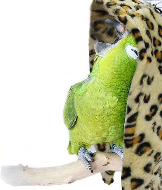 SIMENA Bird Blanket for Cage, Corner Fleece Bed for Birds, Cozy Bird Warmer, Parrot House for Cage, Cuddle Nest Hanging Toy for Lovebirds Parakeet (Yellow, Large)