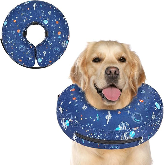 Supet Inflatable Dog Cone Collar Alternative After Surgery, Dog Neck Donut Collar Recovery E Collar for Neuter, Soft Dog Cone for Small Medium Large Dogs