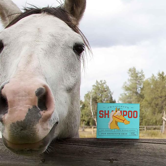 JR Liggett’s Natural Horse Shampoo Bar - Non-GMO, 100% Detergent-Free Formula Gently Deep Cleans and Supports Healthy Skin and Coat - Ideal for Dry, Itchy, or Sensitive Horses - 3.5 oz Bar