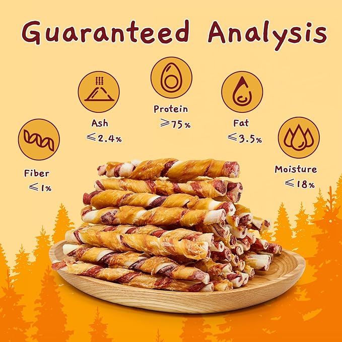 Jungle Calling Dog Treats, Natural Chicken Wrapped Rawhide Sticks, Grain-Free Training Rewards Chews for Small and Medium Puppy,10.6oz