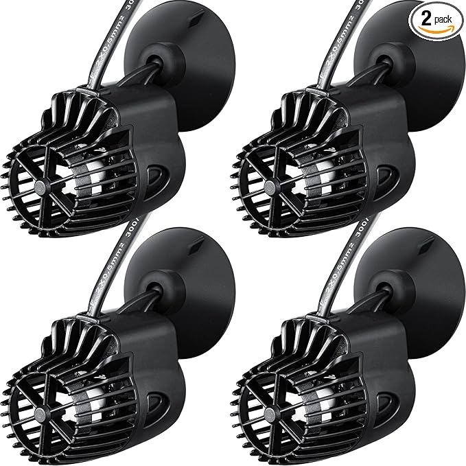 Zhengmy 2 Pcs 800 Gph Aquarium Circulation Pump with Magnetic Suction Base 360 Degree Rotating Wave Maker Submersible Aquarium Powerhead Wave Maker for 20-100 Gal Freshwater Saltwater Fish Tank